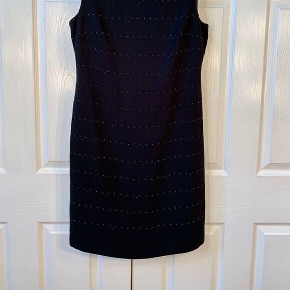 BLACK EVAN PICONE SLEEVELESS BEADED SHEATH SIZE 8 - Picture 2 of 9